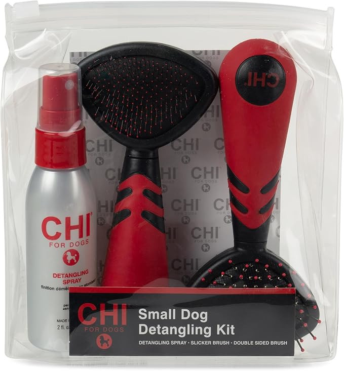 CHI for Dogs Small Dog Detangling Kit - 3-Piece Grooming Set with Detangling Spray, Double-Sided ... | Amazon (US)