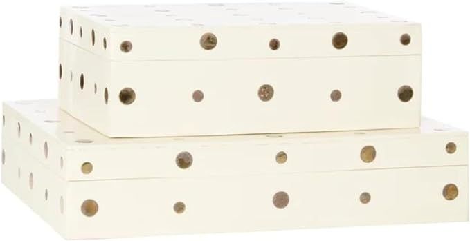 Alice Lane Penny Dot Box – Small Home Collection – Beige – Decorative – Inlaid Brass Dots... | Amazon (US)