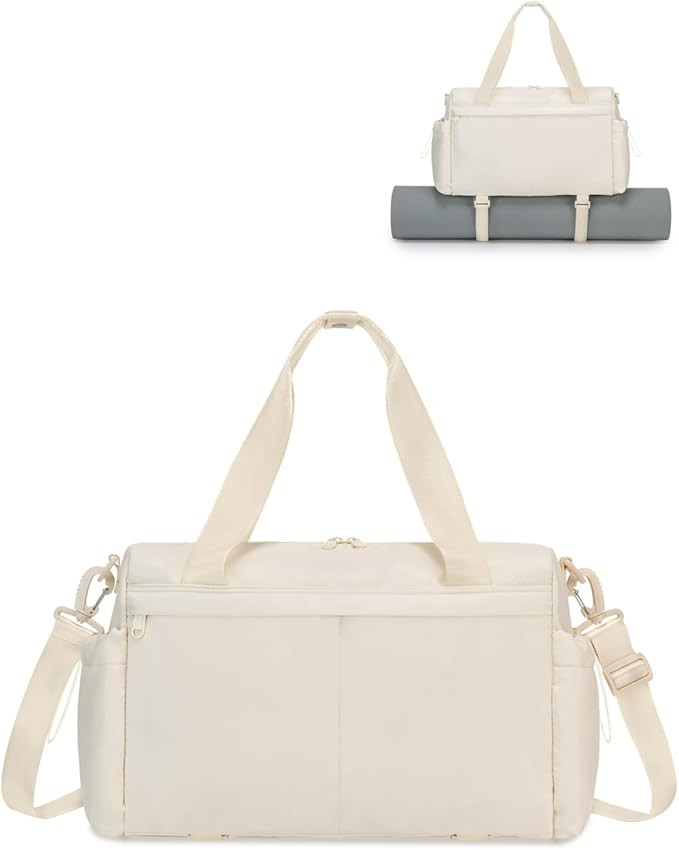 Small Gym Bag, Mini Gym Bag for Women with Yoga Mat Holder and Wet Compartment, Cute Small Yoga M... | Amazon (US)