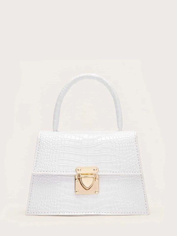 Croc Embossed Satchel Bag | SHEIN