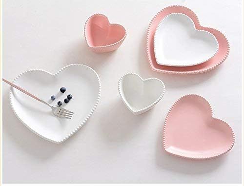 CHOOLD Elegant Ceramic Heart Shaped Salad Plate/Dessert Plate for Home Kitchen Party Xmas-7 Inch-... | Amazon (US)