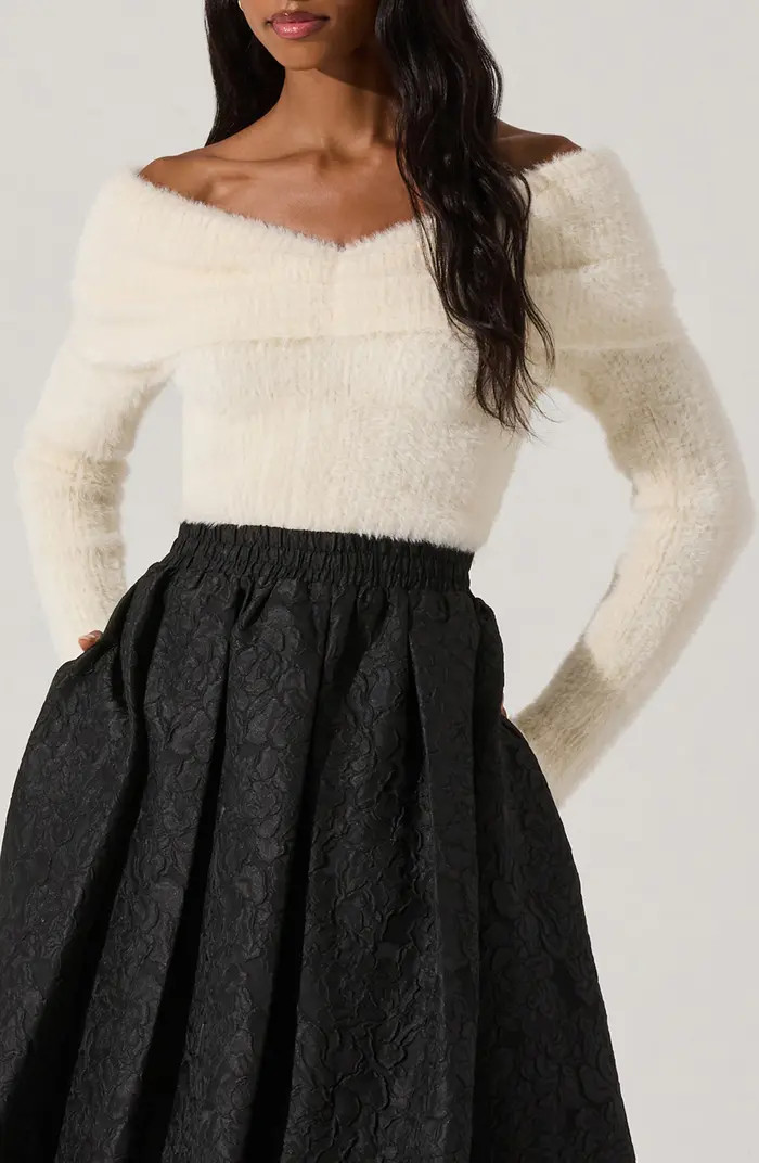 Fuzzy Off the Shoulder Sweater | Nordstrom Rack