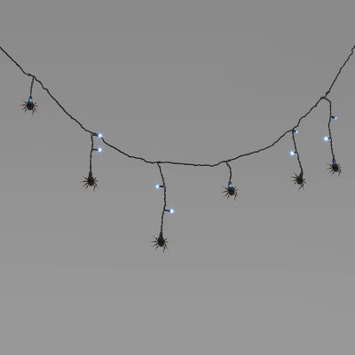 25ct LED Halloween Icicle String Lights Spider - Hyde & EEK! Boutique™: UL Listed, 6ft Lighted | Target