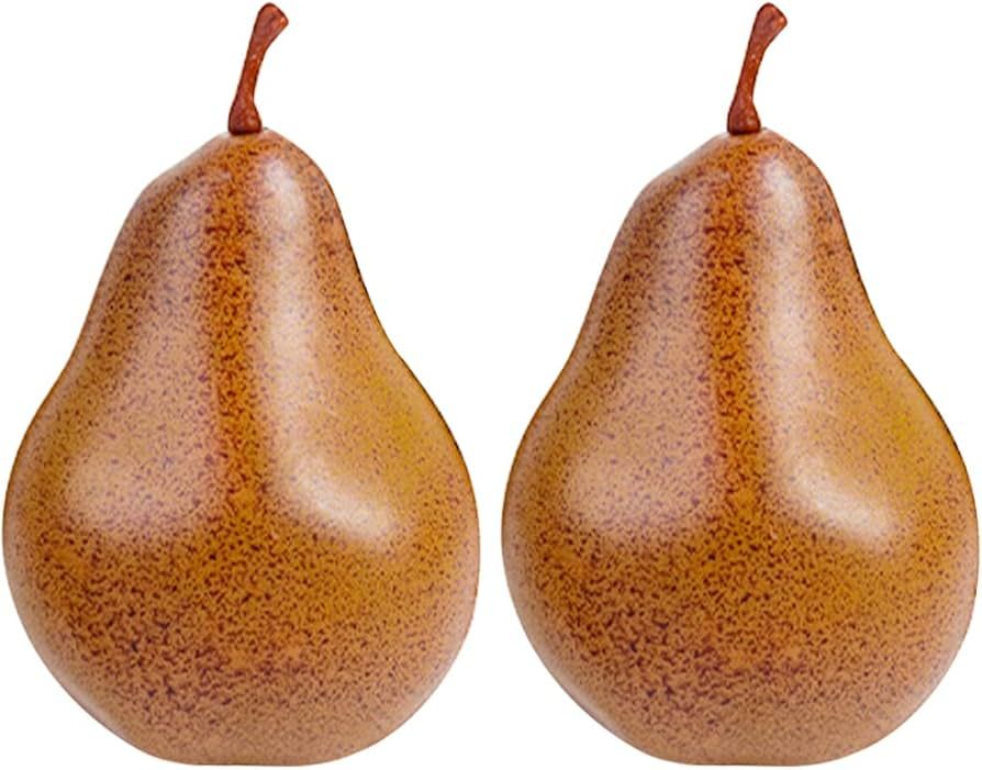 2Pcs Fake Pear Artificial Fruits Model Lifelike Pear Foam Fruits Home House Kitchen Party Decorat... | Amazon (US)