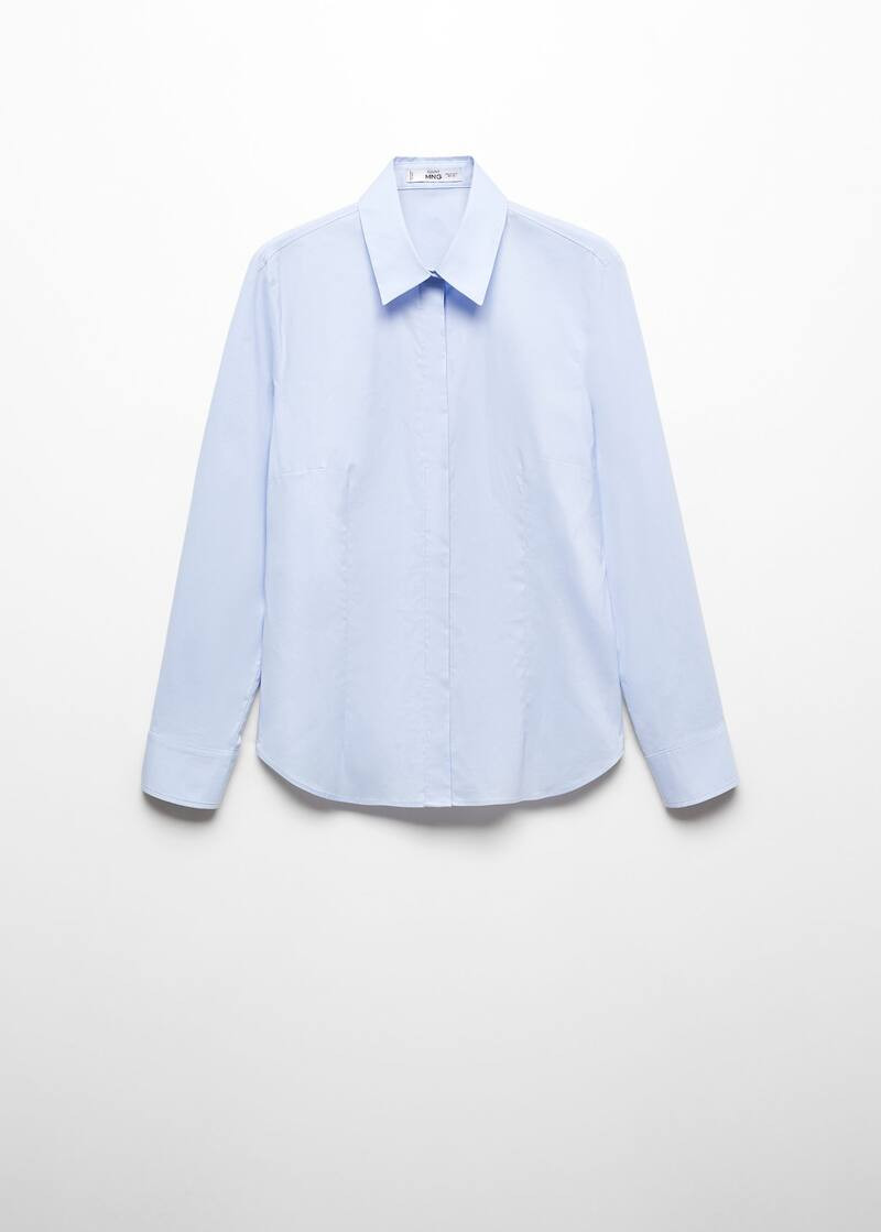 Fitted cotton shirt -  Women | Mango USA | MANGO (US)