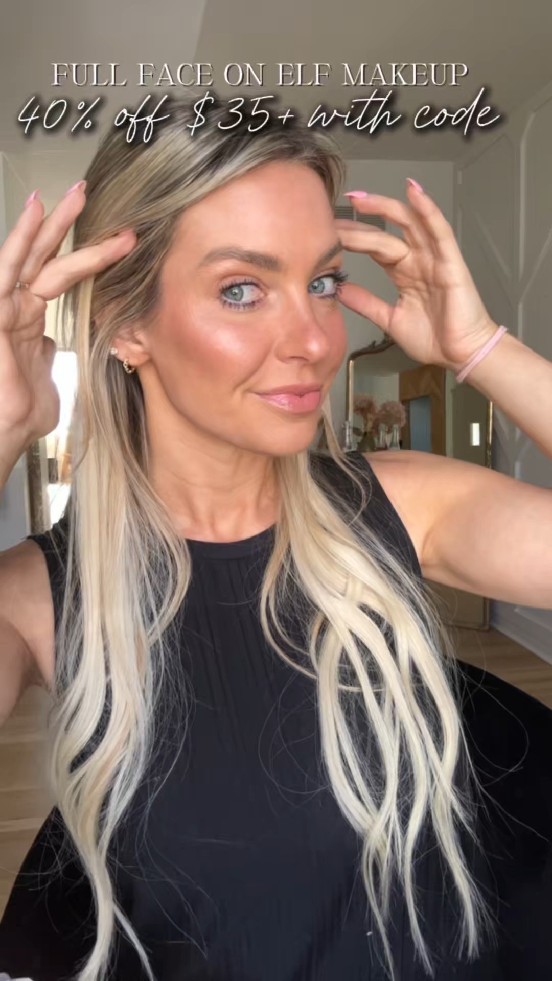 E.l.f. Is included in the LTK spring sale and i couldn’t be more excited to stock up on my favorite products! This full face of makeup is ALL elf and gives the most gorgeous glow. Elf has some of the best beauty dupes for high end products and they give the most pigmented and gorgeous color! 

ELF products used: 
* Luminous putty primer 
* Bronzing drops: pure gold 
* Soft glam foundation: medium warm 
* Contour wand: tan/deep 
* Camo liquid blush: sauve mauve
* Halo glow highlighter: champagne 
* Lift brow pencil: neutral brown 
* Brow lift gel clear
* Sun boss gloss: pink me girl 
*Pout clout lip pumping pen: pinky out 
* Liquid bronzer and contour duo brush 
* oh face satin lipstick: dirty talk
* Cream glide lip liner: mauve aside 

40% off $35+ with in app code 🫶🏻

#LTKBeauty #LTKSpringSale #LTKWatchNow