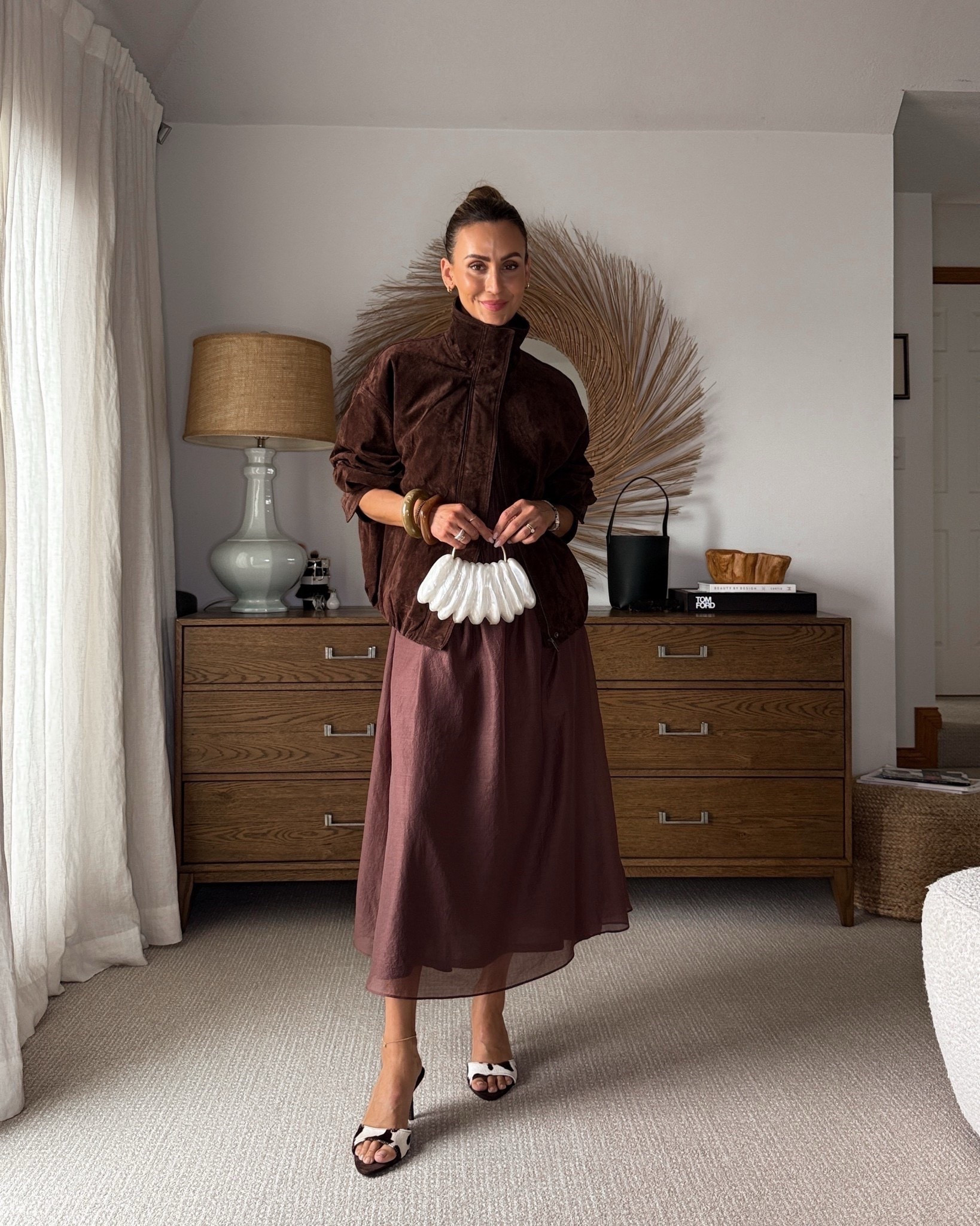 ICYMI: This is such a chic way to style a feminine dress with a more masculine suede jacket! Loving how this turned out 🤎 This outfit would be great for all of your fall festivities, whether you need a wedding guest outfit or a date night look. I’m wearing a size small in the jacket and an XS in the dress. Adding some more suede and leather jacket options! 

#LTKSeasonal #LTKFindsUnder100 #LTKStyleTip