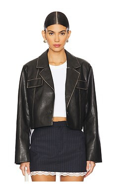 superdown Blakely Faux Leather Jacket in Black from Revolve.com | Revolve Clothing (Global)