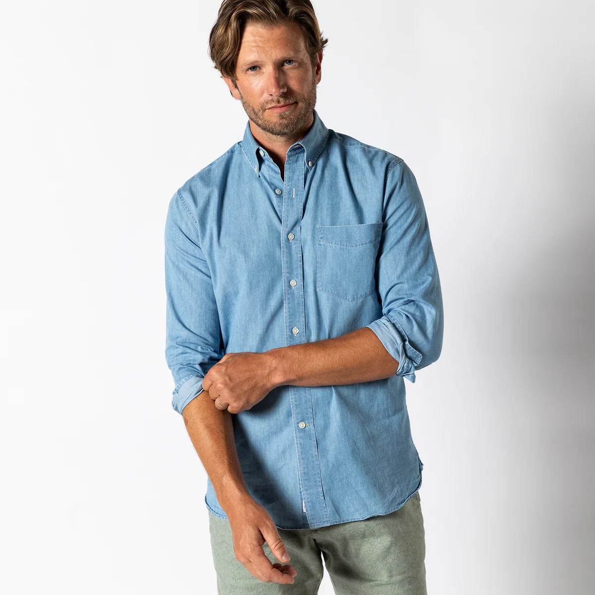 Denim Twill Sport Shirt | Duck Head Apparel