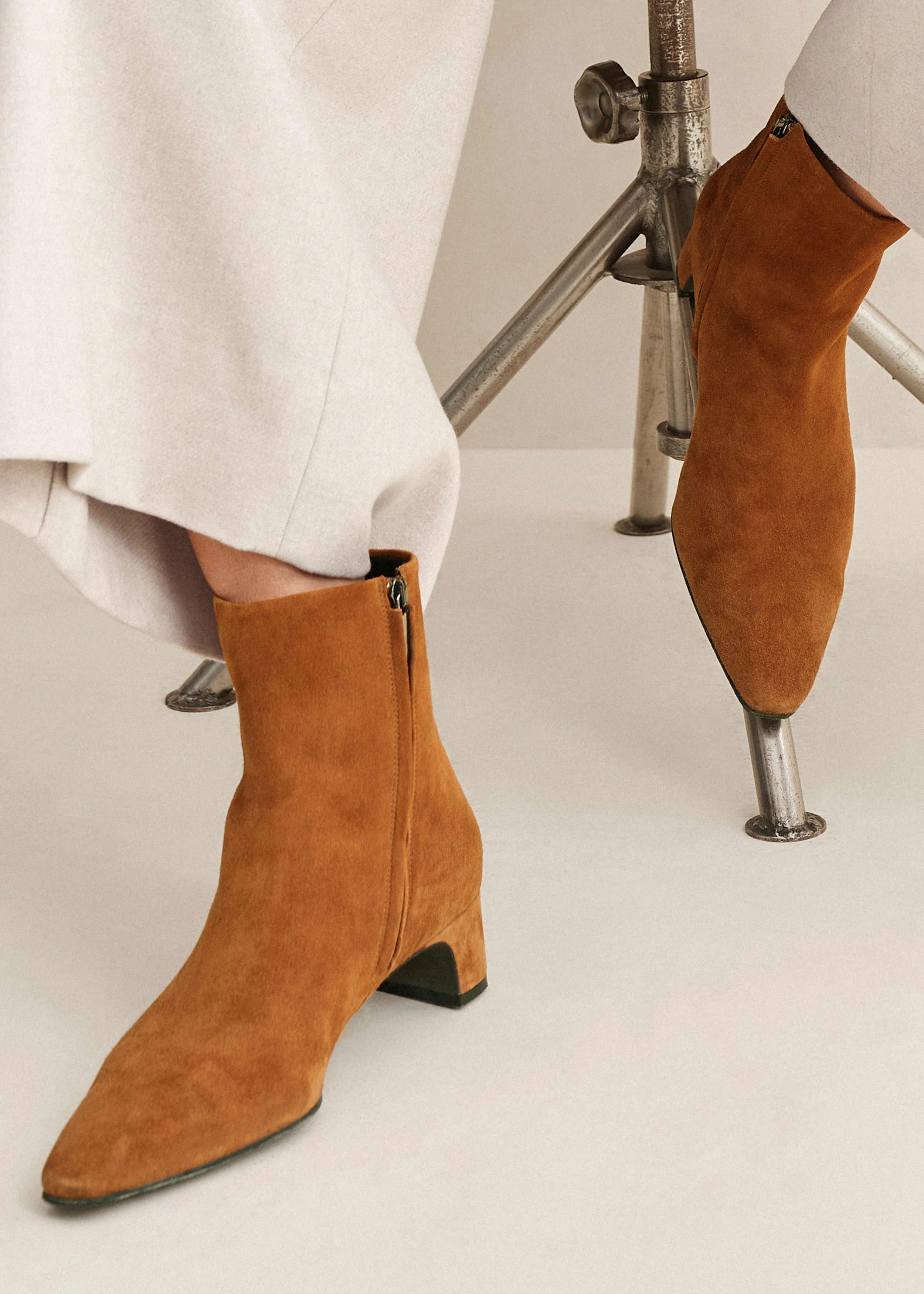 Brown Chiselled Suede Ankle Boot | Women's Footwear | ME+EM | ME+EM Global (Excluding US)