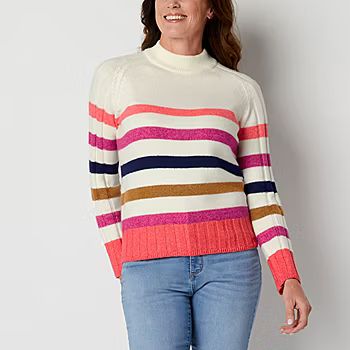 St. John's Bay Womens Mock Neck Long Sleeve Pullover Sweater | JCPenney