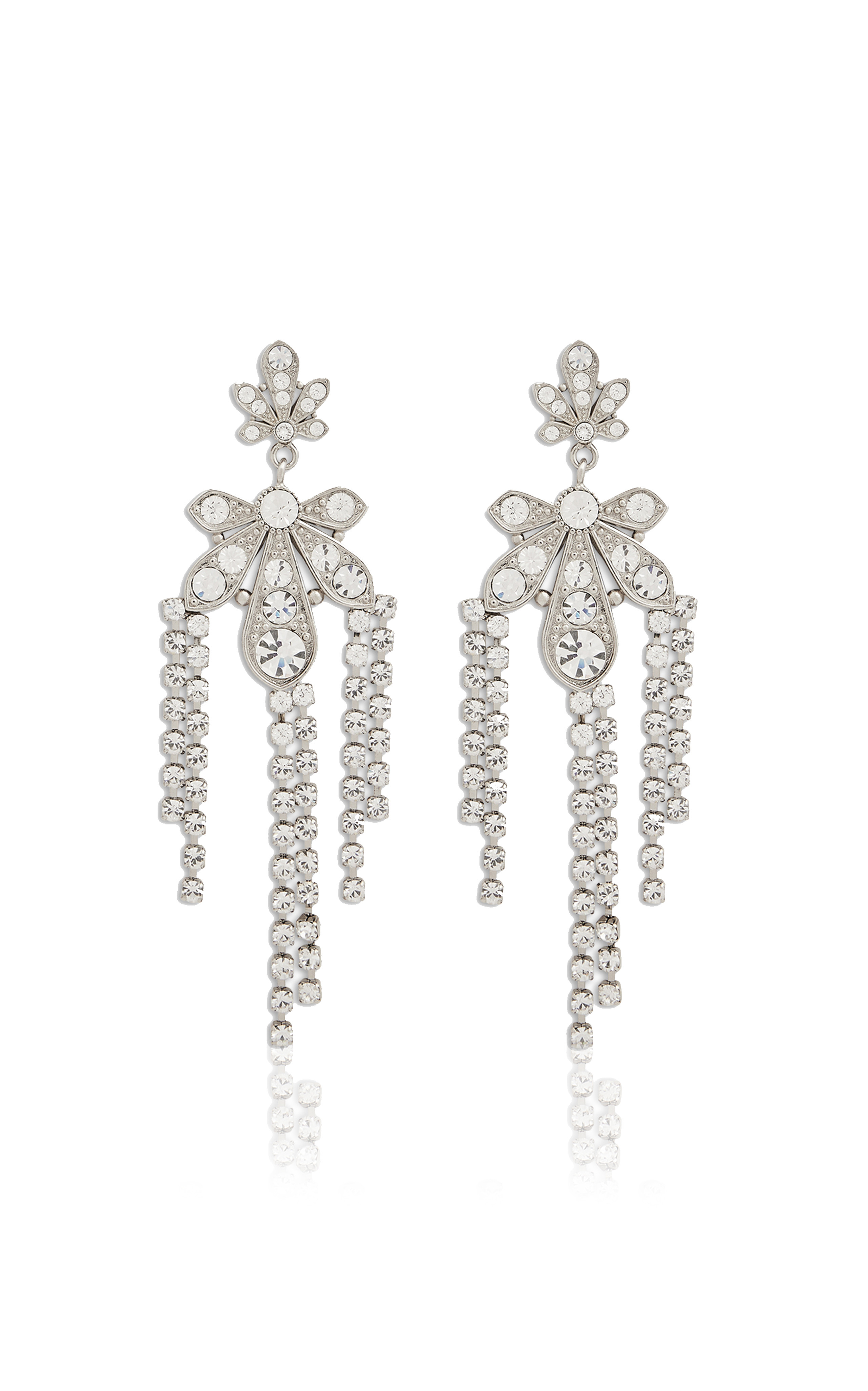Glass Crystal-Embellished Chandelier Earrings | Moda Operandi (Global)
