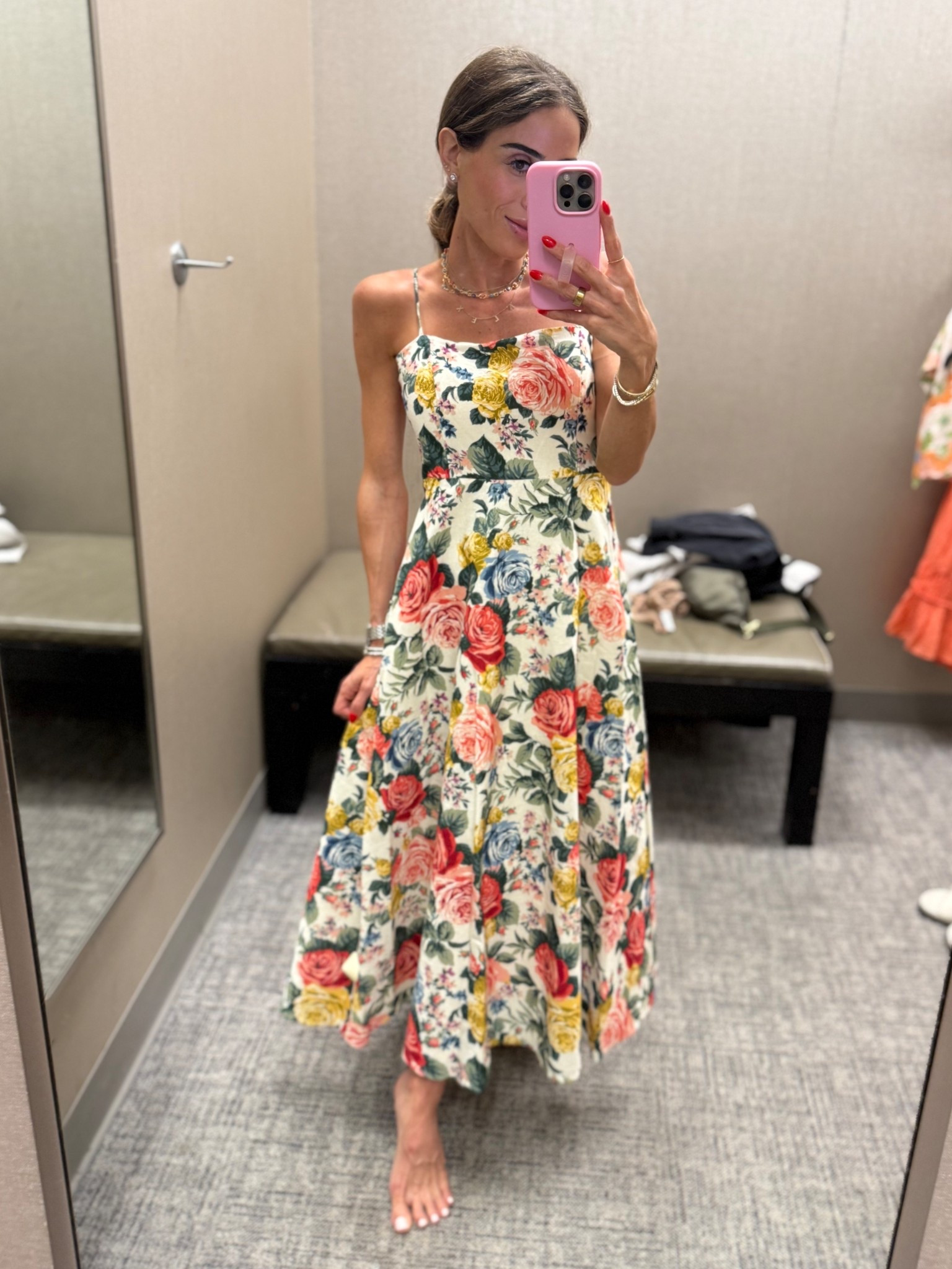 Found the perfect spring floral midi dress wearing size xs 
Wedding guest, shower, vacation 

#LTKPetite #LTKWedding