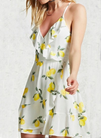 Cute Lemon Print Slip Dress | Oasap Limited Intl
