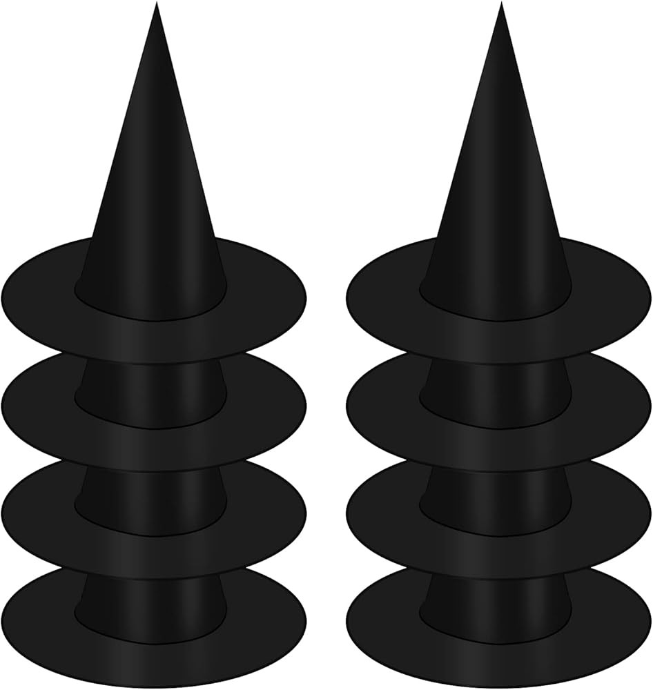 LoiStu 8Pcs Halloween Witch Hat Black Hanging Floating Witch Hat Costume Suitable,Halloween Party... | Amazon (CA)