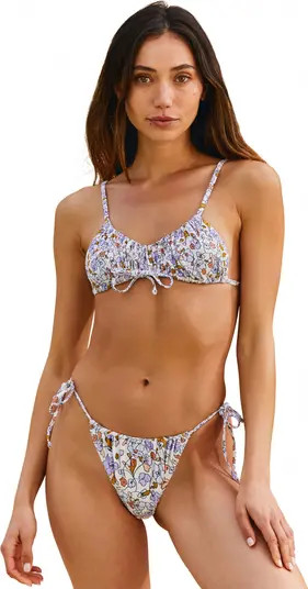 Floral print Bralette with shirred bust swim top | Nordstrom