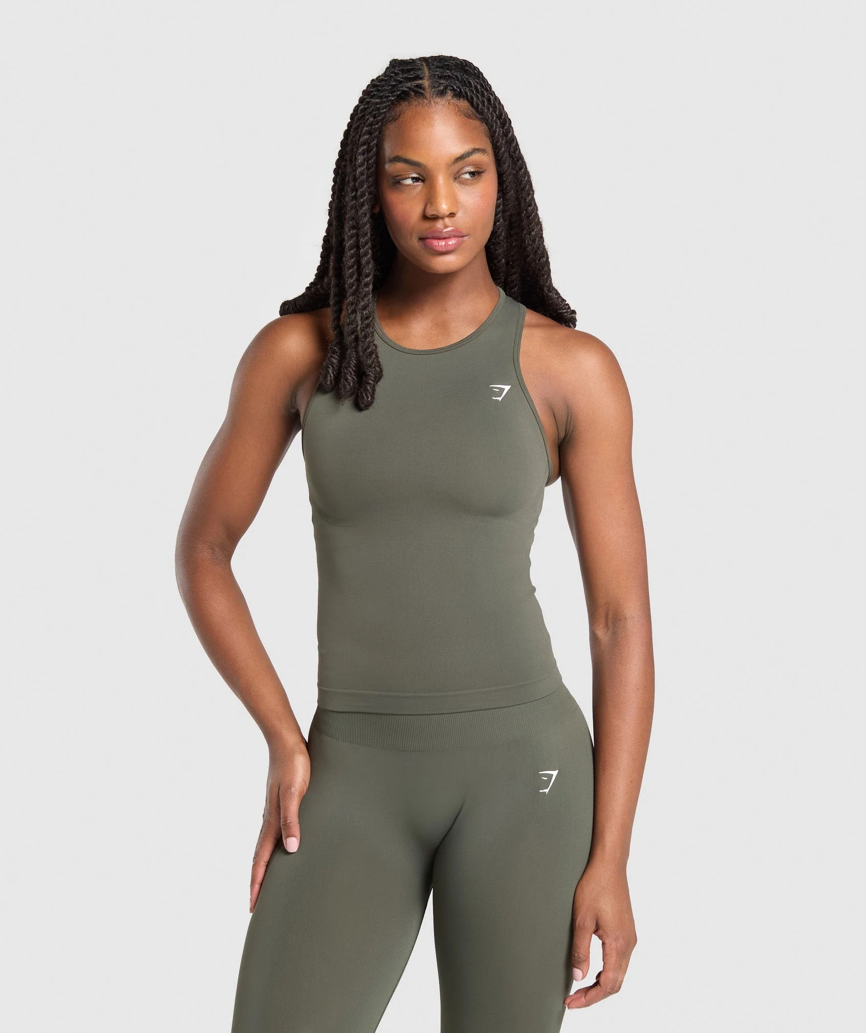 Gymshark Everyday Seamless Tight Fit Tank - Strength Green | Gymshark US