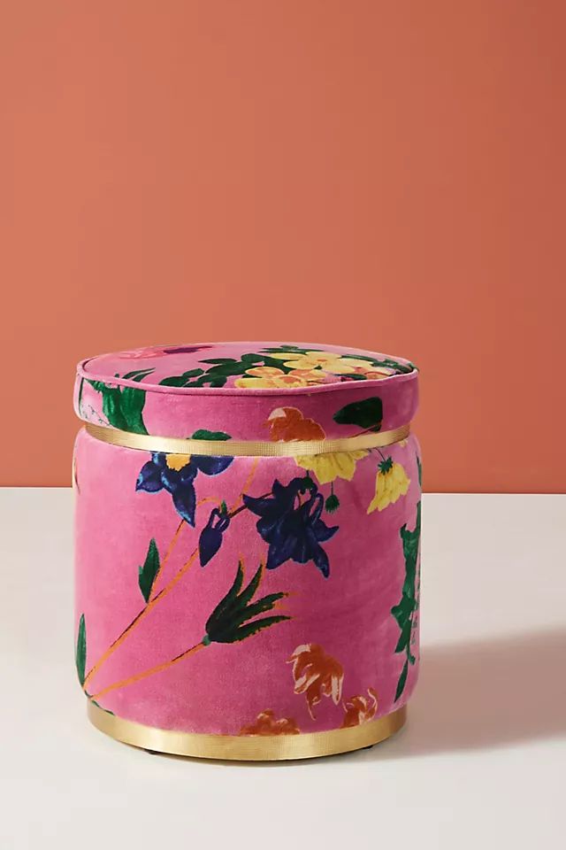 Velvet Floret Stool | Anthropologie (US)