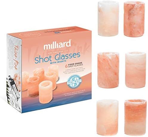 Milliard 6 Pack Premium Himalayan Salt Shot Glasses,Pink Tequila Shot Glasses, Make Drinking Tequ... | Amazon (US)