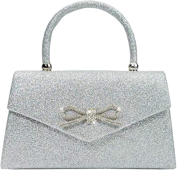 Womens Evening Bag Sparkly Bow Clutch Purse Wedding Party Purses Glitter Rhinestone Cocktail Prom... | Amazon (US)
