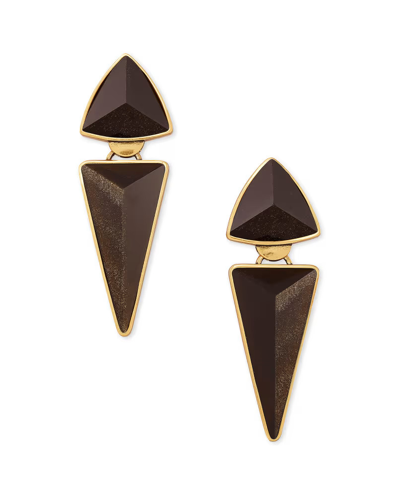 Vivian Vintage Gold Statement Earrings in Golden Obsidian | Kendra Scott | Kendra Scott