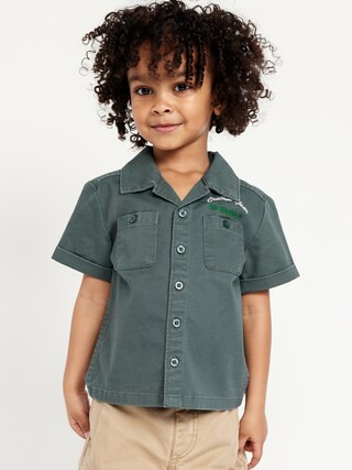 Short-Sleeve Embroidered Pocket Shirt for Toddler Boys | Old Navy (US)
