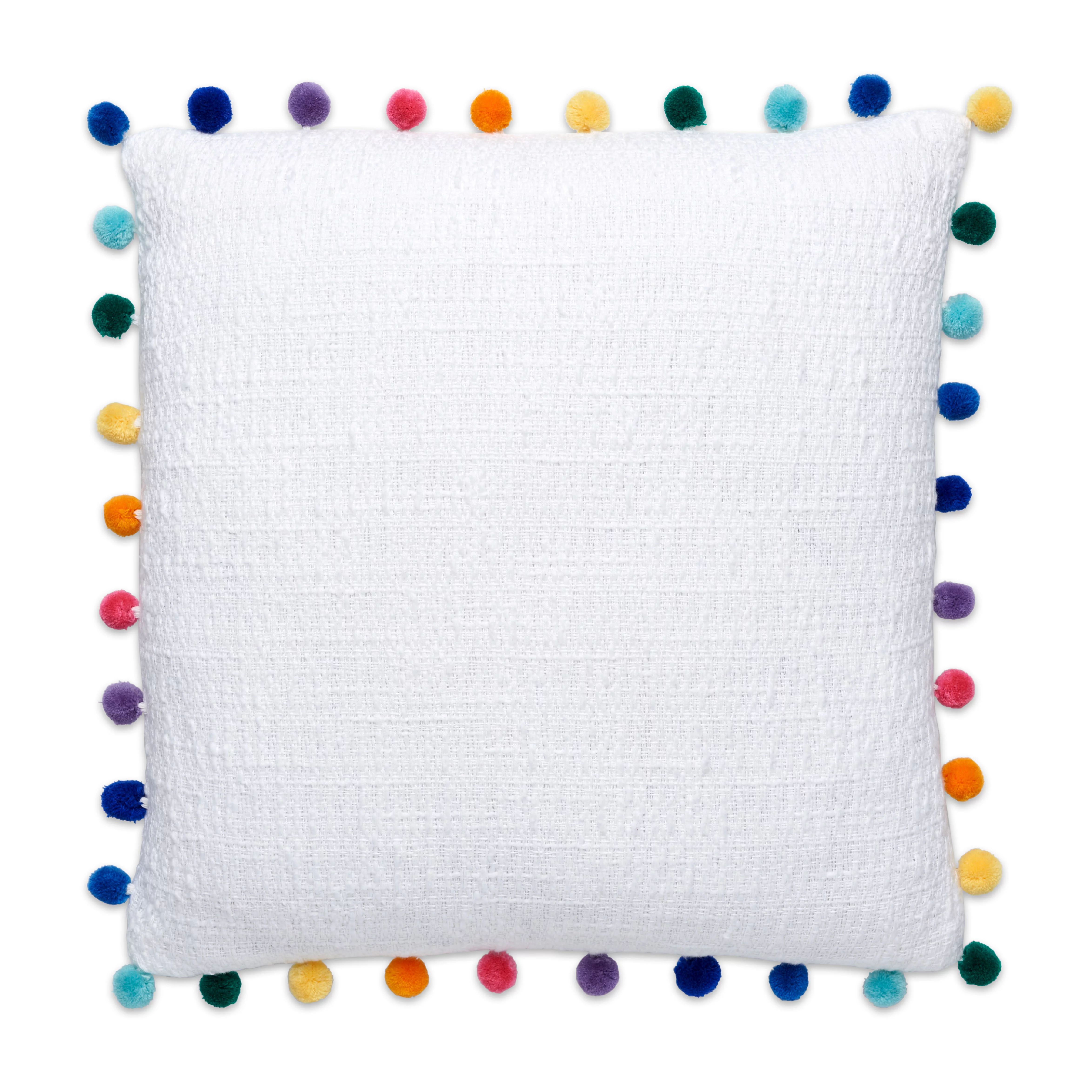 Gap Home Kids Organic Cotton Decorative Pillow with Pom Trim, White, 18 x18 - Walmart.com | Walmart (US)