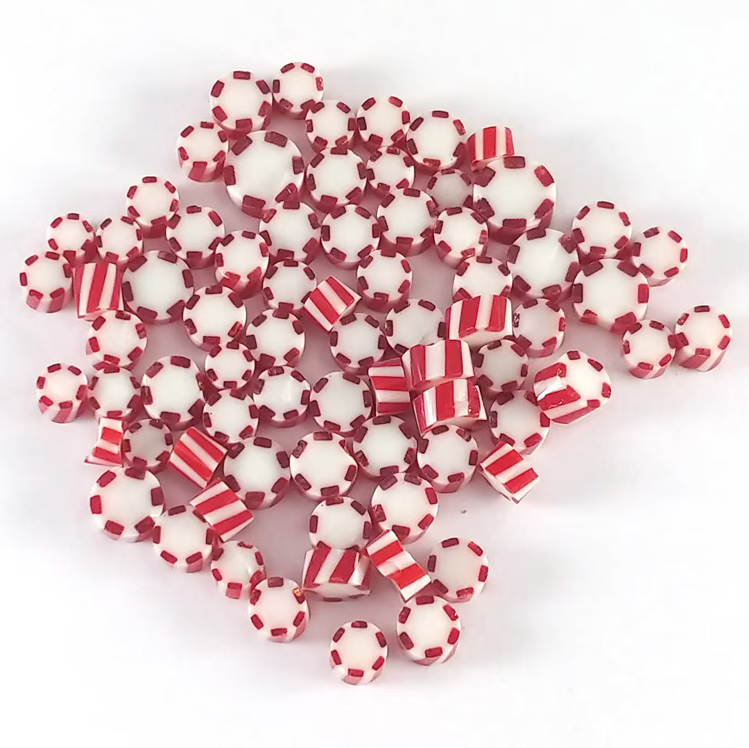 Peppermint Twist Murrini, 0.5 oz Precut, 90 COE Glass Millefiori | Etsy (US)