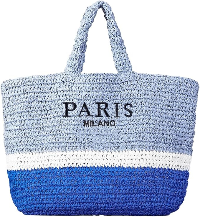 Large Straw Beach Bag for Women Summer Woven Shoulder Tote Bag Straw Purses and Handbags for Vaca... | Amazon (US)