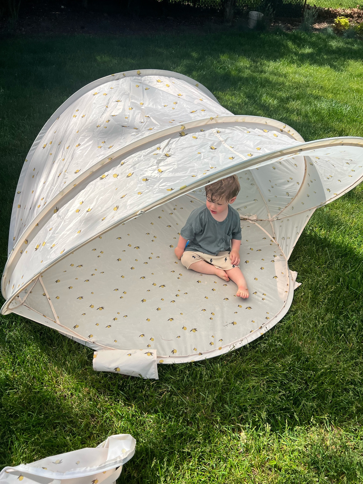 Lemon pop up beach tent 
