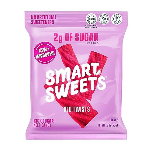 SmartSweets Red Twists, 1.8oz (Pack of 6), Licorice Gummy Candy with Low Sugar (2g), Low Calorie (110), No Artificial Sweeteners, Plant-Based, Gluten-Free, Healthy Snack for Kids & Adults | Amazon (US)