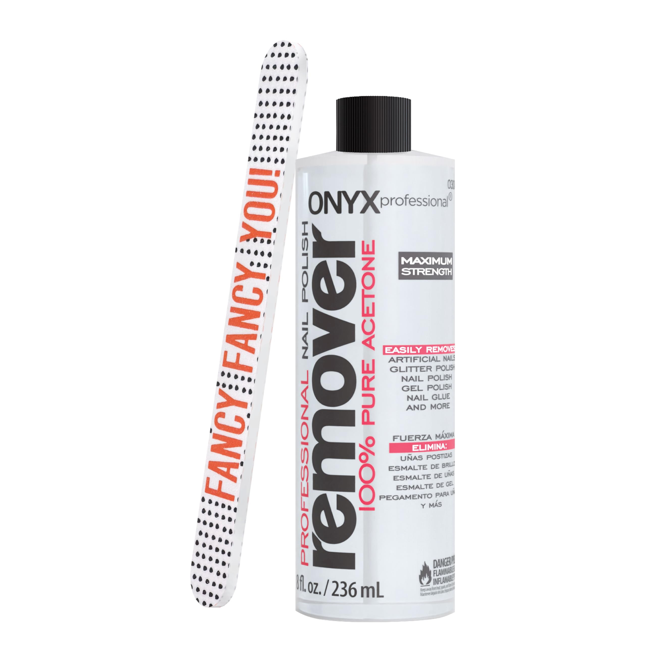 Onyx Professional 100% Pure Acetone Nail Polish Remover Kit with 7 inch Nail File, 8 fl oz - Made... | Amazon (US)