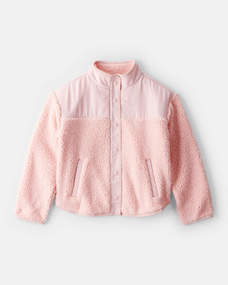 Girls Long-Sleeve Sherpa Jacket - Pink | Carter's Inc