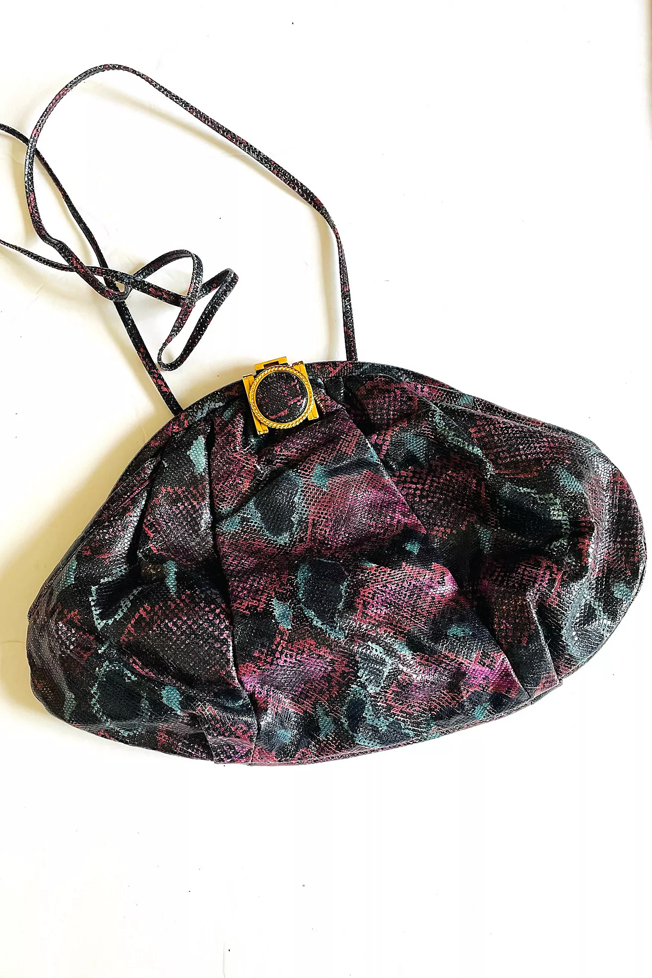 Vintage 1980's Purple,Blue Leather Clutch Purse Selected by FernMercantile | Free People (Global - UK&FR Excluded)