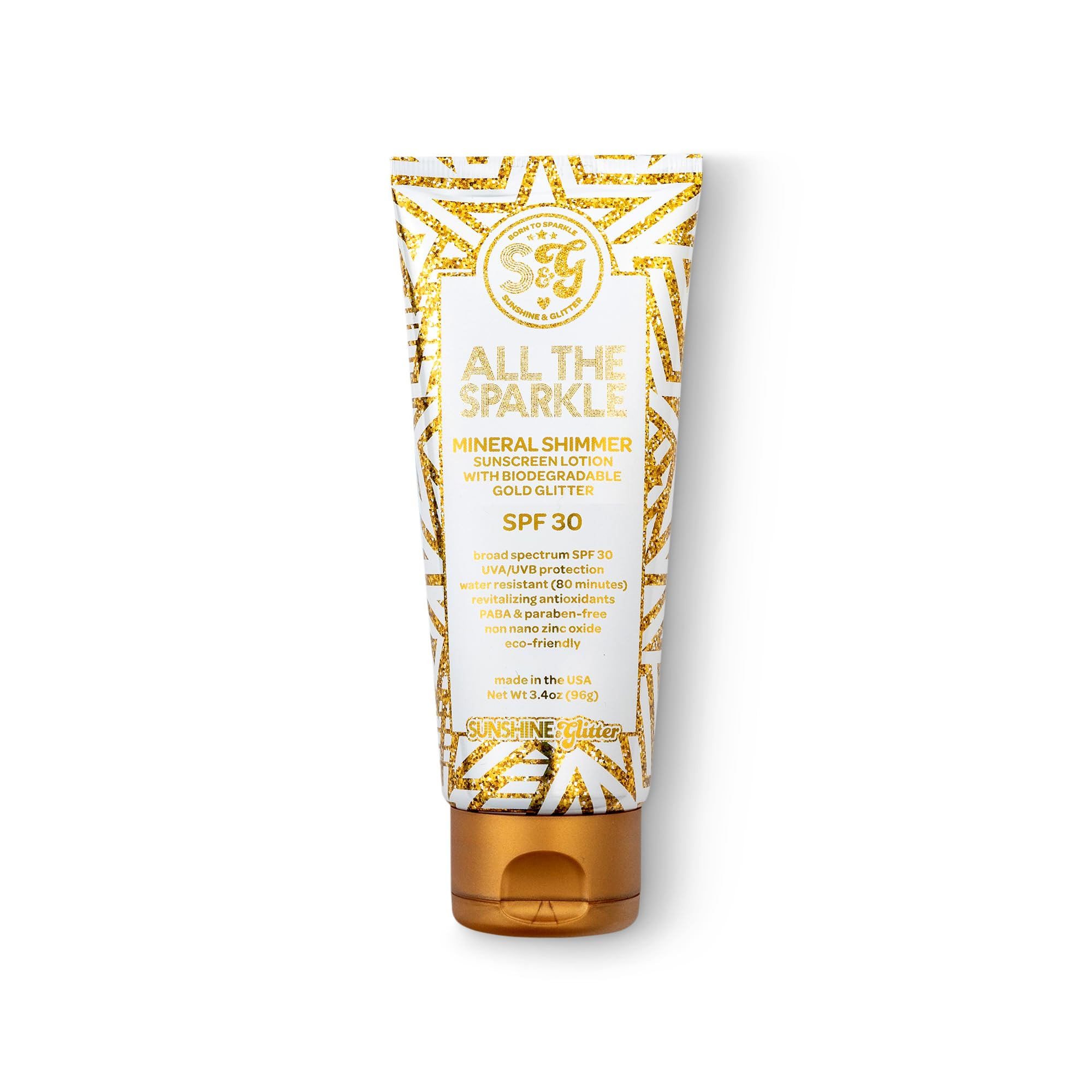 Sunshine & Glitter | ALL THE SPARKLE | Biodegradable GLITTER & MINERAL SHIMMER SUNSCREEN SPF 30 |... | Amazon (US)