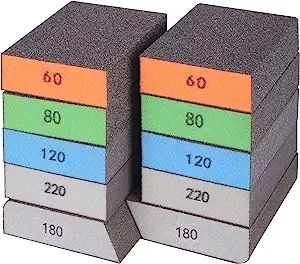 BOSHCRFAT 10 Pack Sanding Block, Washable and Reusable Sanding Sponge for Wood Drywall Metal Glas... | Amazon (US)