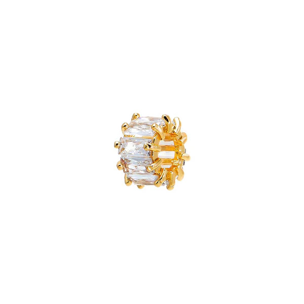 CZ Baguette Round Wide Charm | Adina Eden