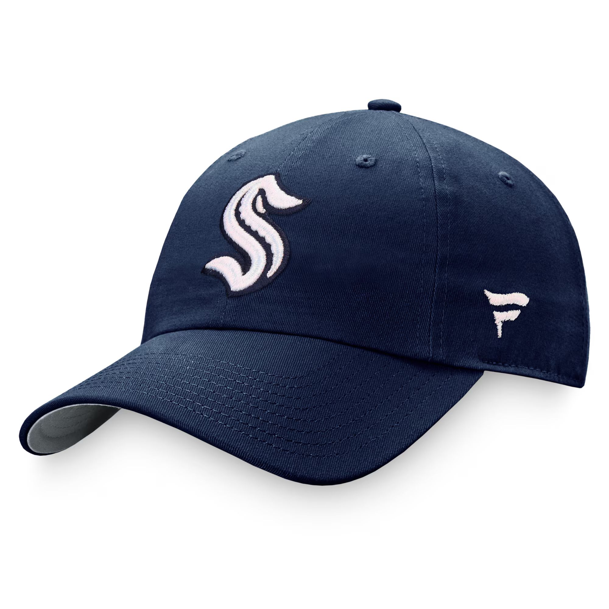 Women's Seattle Kraken Fanatics Branded Deep Sea Blue Iconic Glimmer Adjustable Hat | NHL Shop
