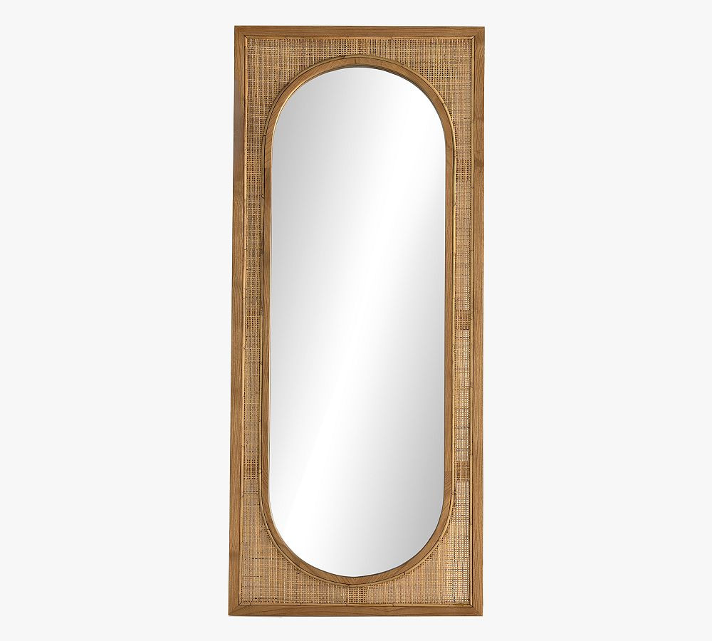 Dolores Cane Floor Mirror | Pottery Barn (US)