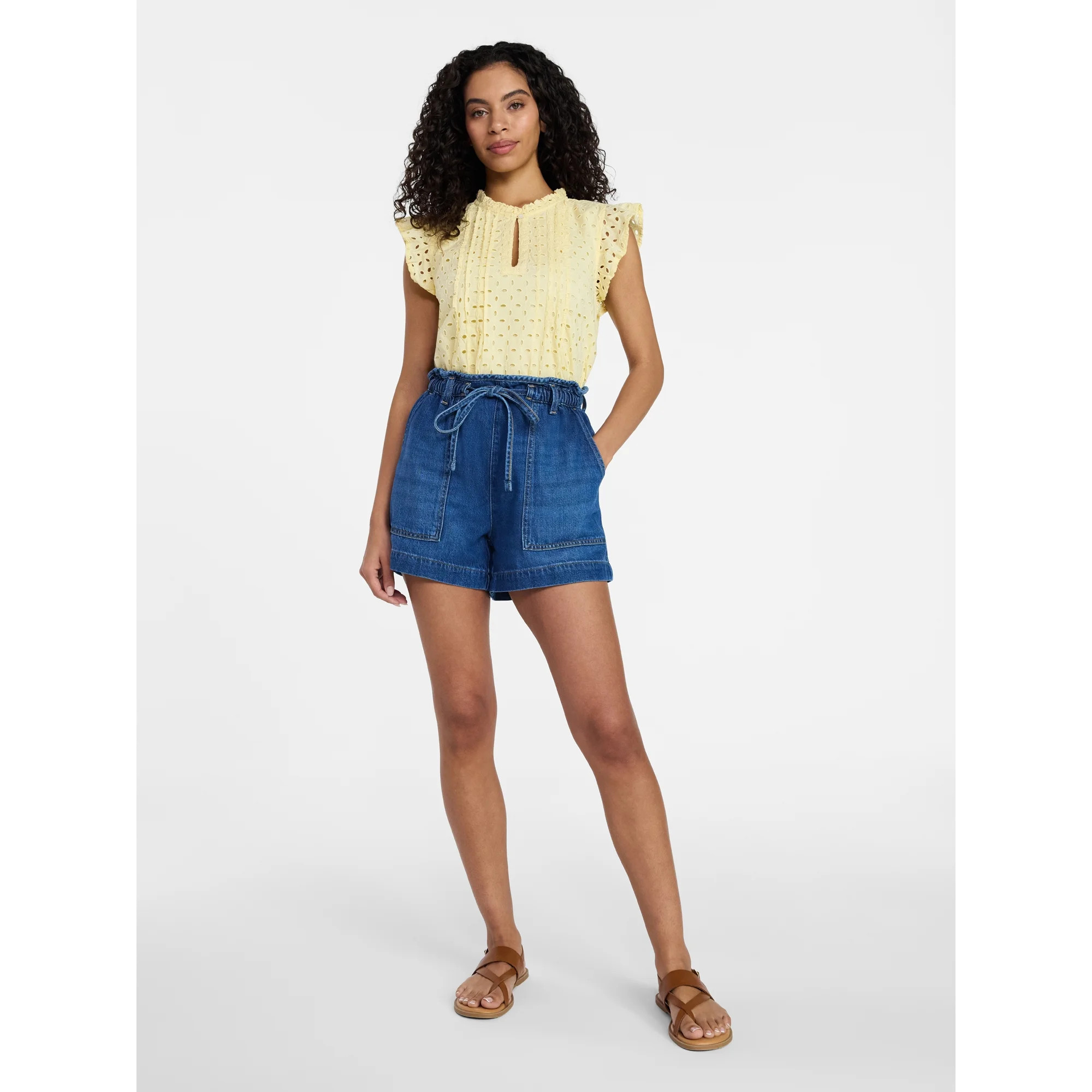Time and Tru Women's Drapey Utility Shorts, 4" Inseam, Sizes XS-XXXL | Walmart (US)