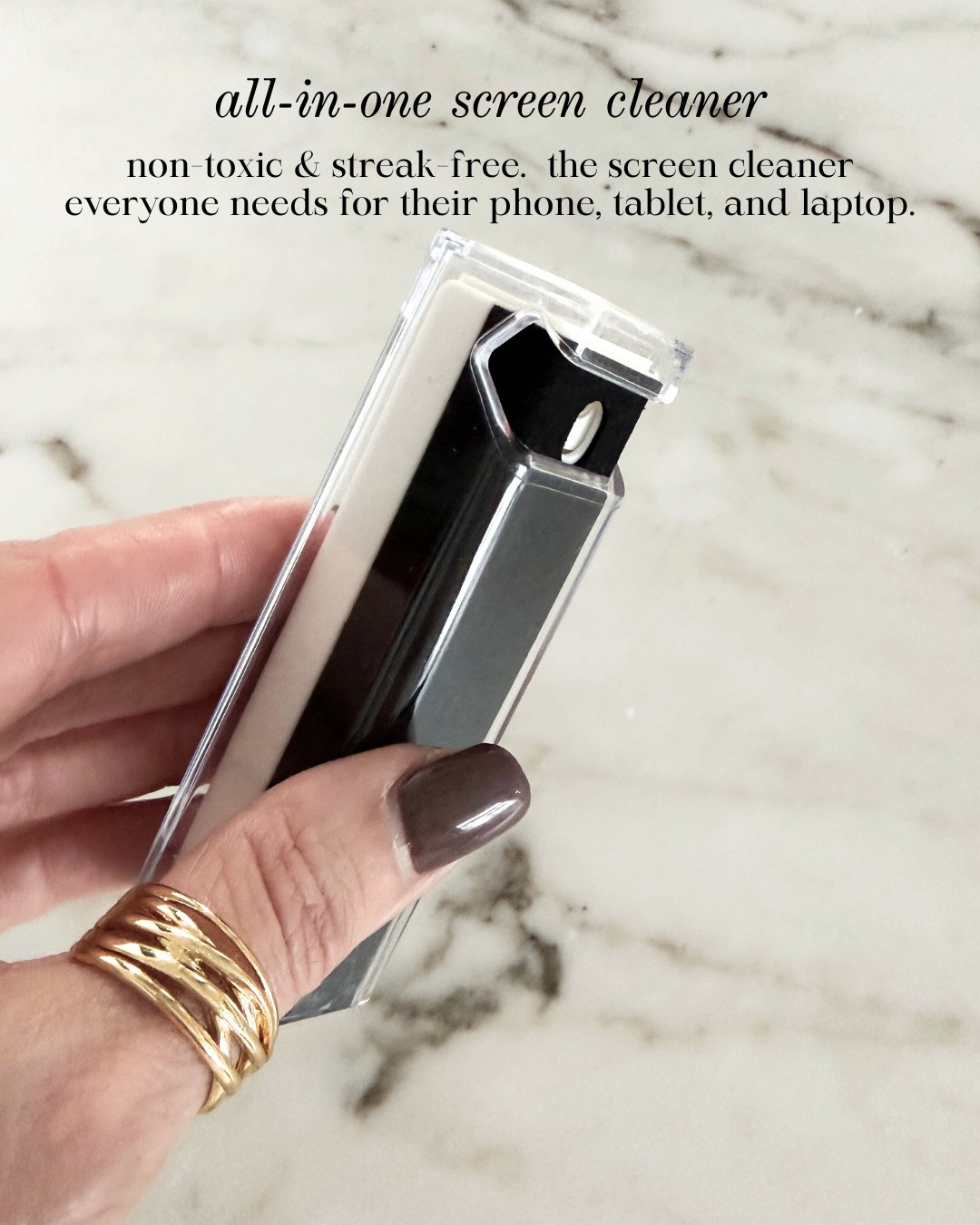 ALL-IN-ONE SCREEN CLEANER — NON-TOXIC, STREAK-FREE, AND ESSENTIAL! This ALL-IN-ONE SCREEN CLEANER is the everyday essential everyone needs. The formula is NON-TOXIC and STREAK-FREE, designed to clean phones, tablets, laptops, and more with ease. Compact, refillable, and perfect for keeping screens crystal clear at home or on the go.

#Amazon #TheHillaryStyle #ScreenCleaner #TechEssentials #GiftIdeas #AmazonFinds #EverydayEssentials #HomeOrganization #TravelEssentials #WorkFromHomeSetup 

 #LTKGiftGuide #LTKOver40 #LTKFindsUnder50