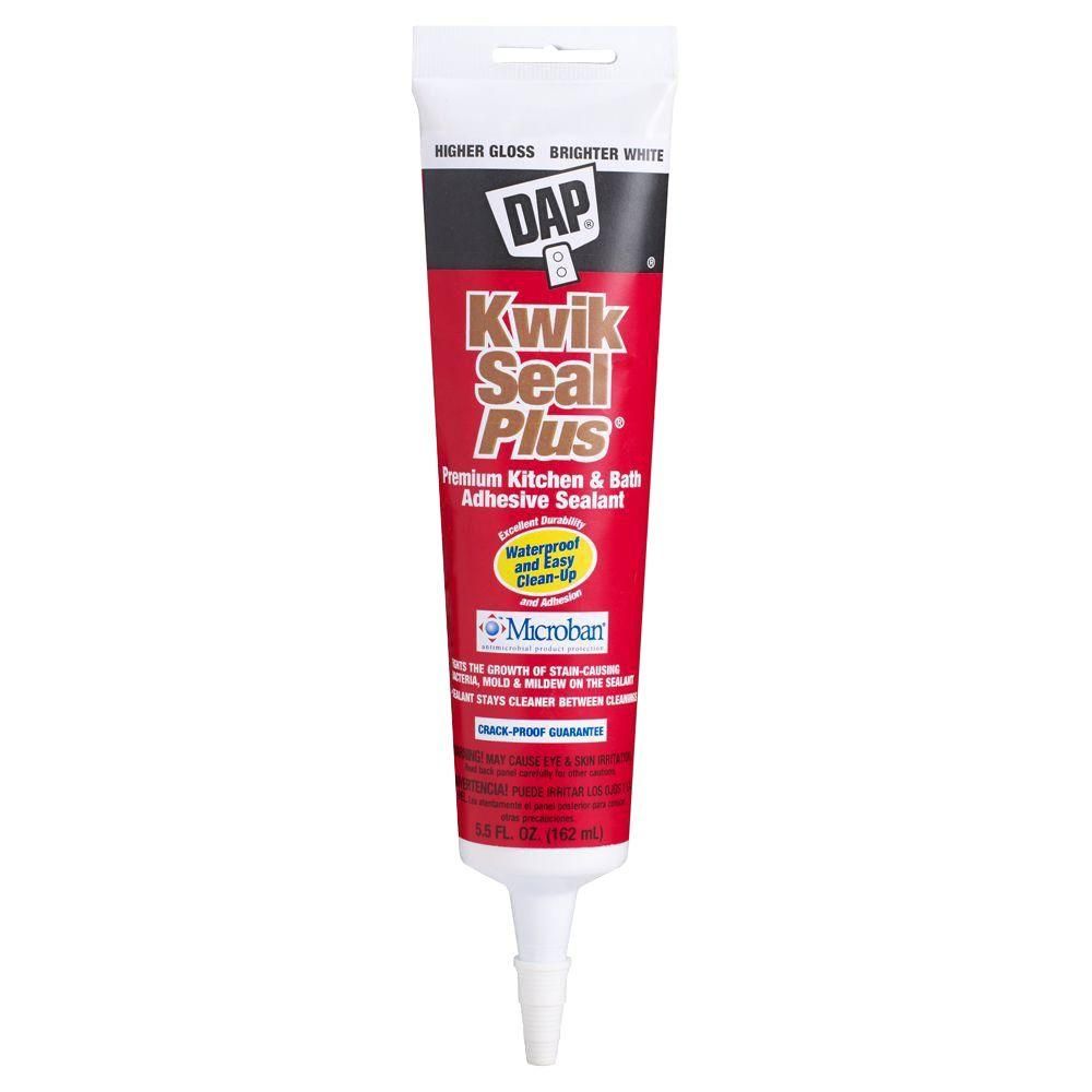 DAP Kwik Seal Plus 5.5 oz. Kitchen and Bath Adhesive Caulk with Microban-18872 - The Home Depot | Home Depot