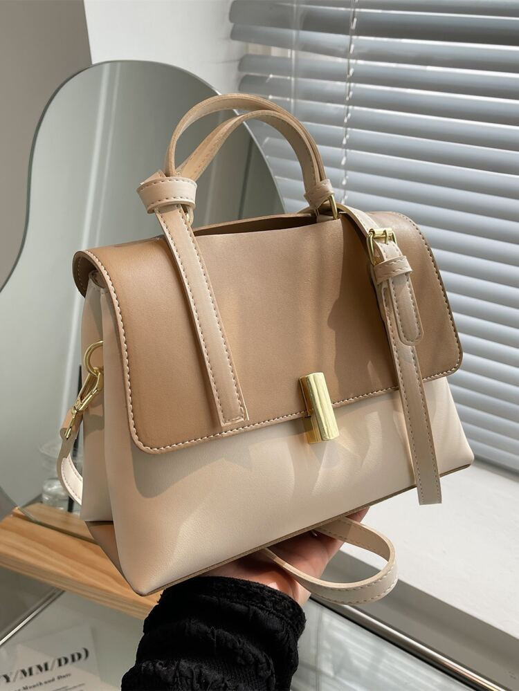 Two Tone Flap Square Bag | SHEIN