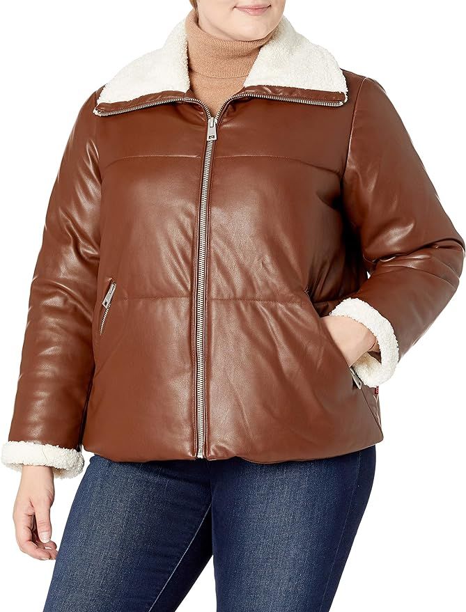 Levi's Women's The Breanna Sherpa Collar Puffer Jacket (Standard and Plus Sizes) | Amazon (US)