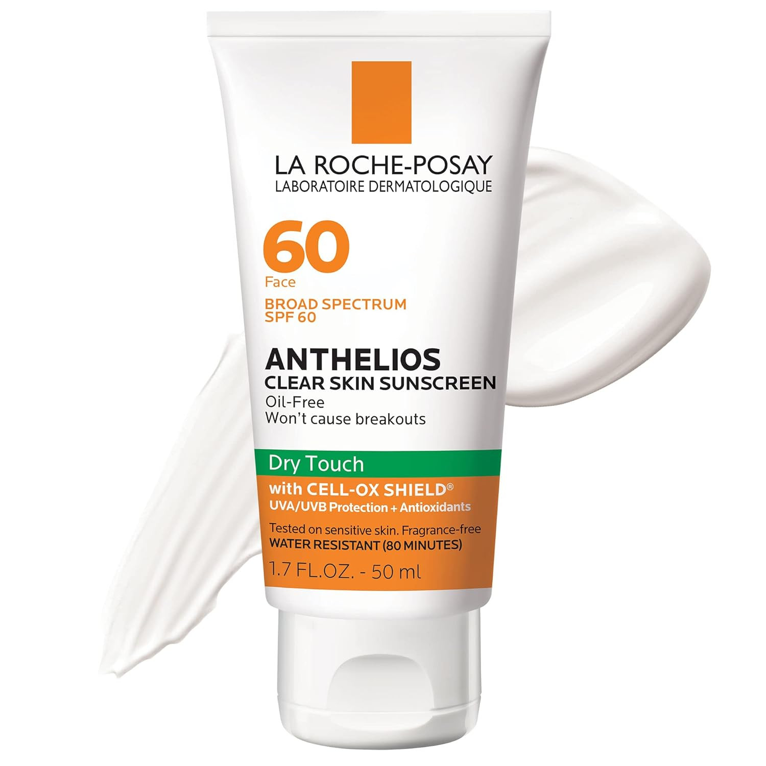 La Roche-Posay Anthelios Clear Skin Sunscreen Dry Touch SPF 60, Oil Free Sunscreen For Face, Oil ... | Amazon (US)