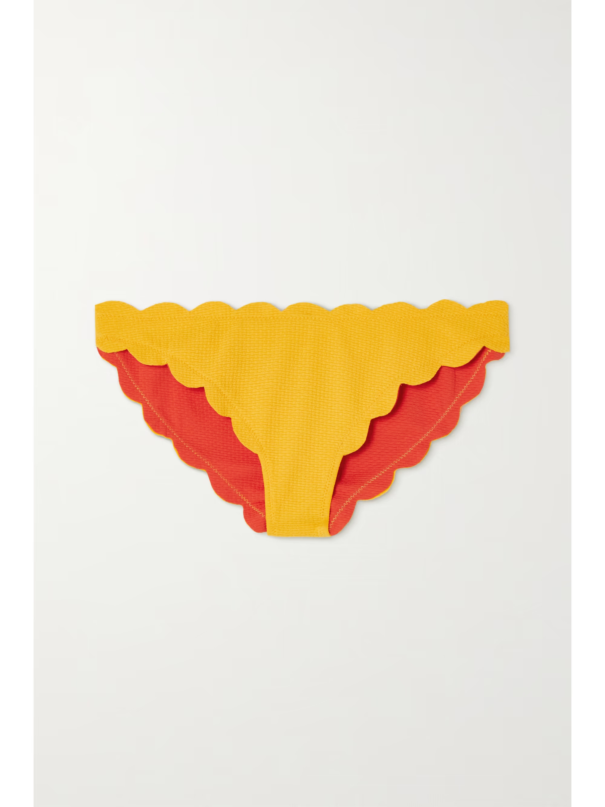 + NET SUSTAIN Antibes reversible scalloped recycled seersucker bikini briefs | NET-A-PORTER (US)