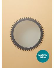 36in Mango Wood Gear Wheel Wall Mirror | HomeGoods