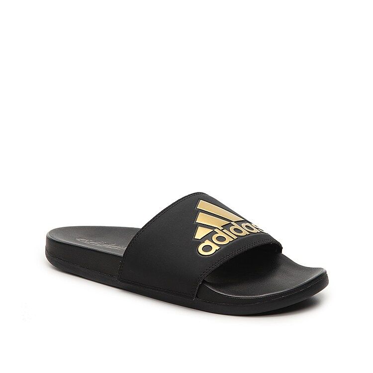 adidas Adilette CF Slide Sandal - Women's - Gold Metallic/Black | DSW