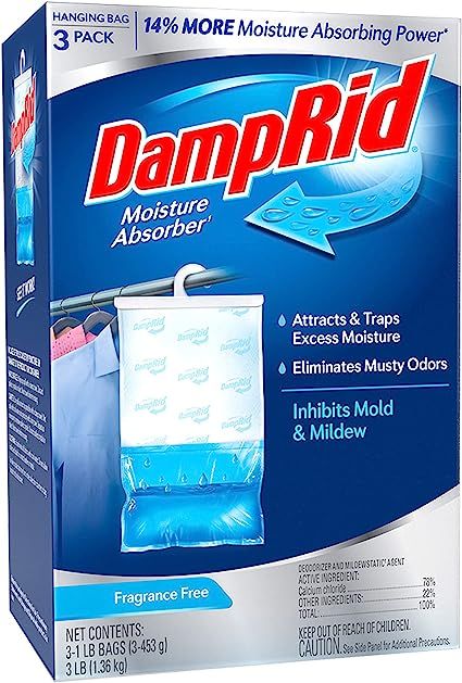 DampRid Fragrance Free Hanging Moisture Absorber, 16 oz., 3 Pack - Eliminates Musty Odors for Fre... | Amazon (US)