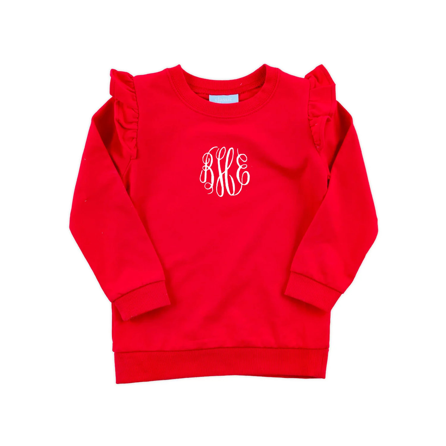 Red Ruffle Sweatshirt | Classic Whimsy